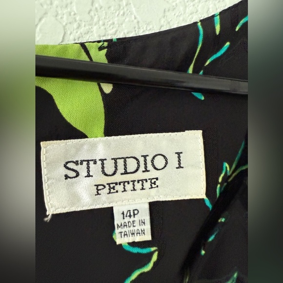 Studio 1 Women's Black Floral Maxi Dress 14 Petite Spring Vintage - Picture 6 of 14